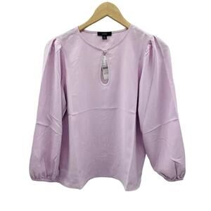 NWT J.Crew Front Button Keyhole Balloon Long Sleeve Lightweight Blouse SP Purple